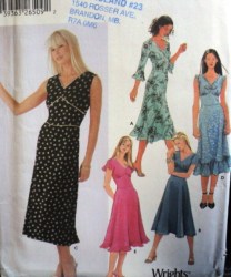 5591 MIDRIFF FLARE DRESS SLVS/RUFFLE OR NOT PATTERN 4-10,12-18